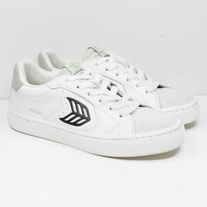 CARIUMA Salvas Leather Sustainable Low Top Sneakers White Sz 8W/6.5M